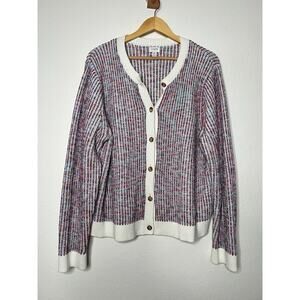J. Crew Ladder Stitch Lady Cardigan Sweater Classic Timeless Elegant Size XXL